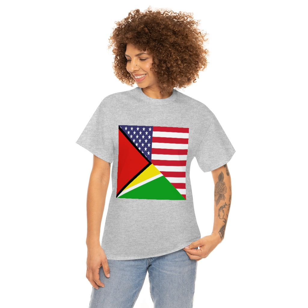 Guyanese American Flag Tee Shirt | Unisex Guyana USA Tshirt