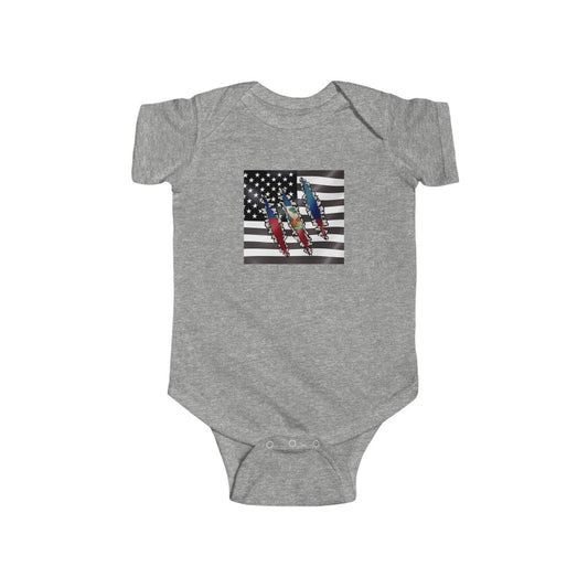 Haiti America Flag Baby Bodysuit | USA Haitian Baby Boy Girl