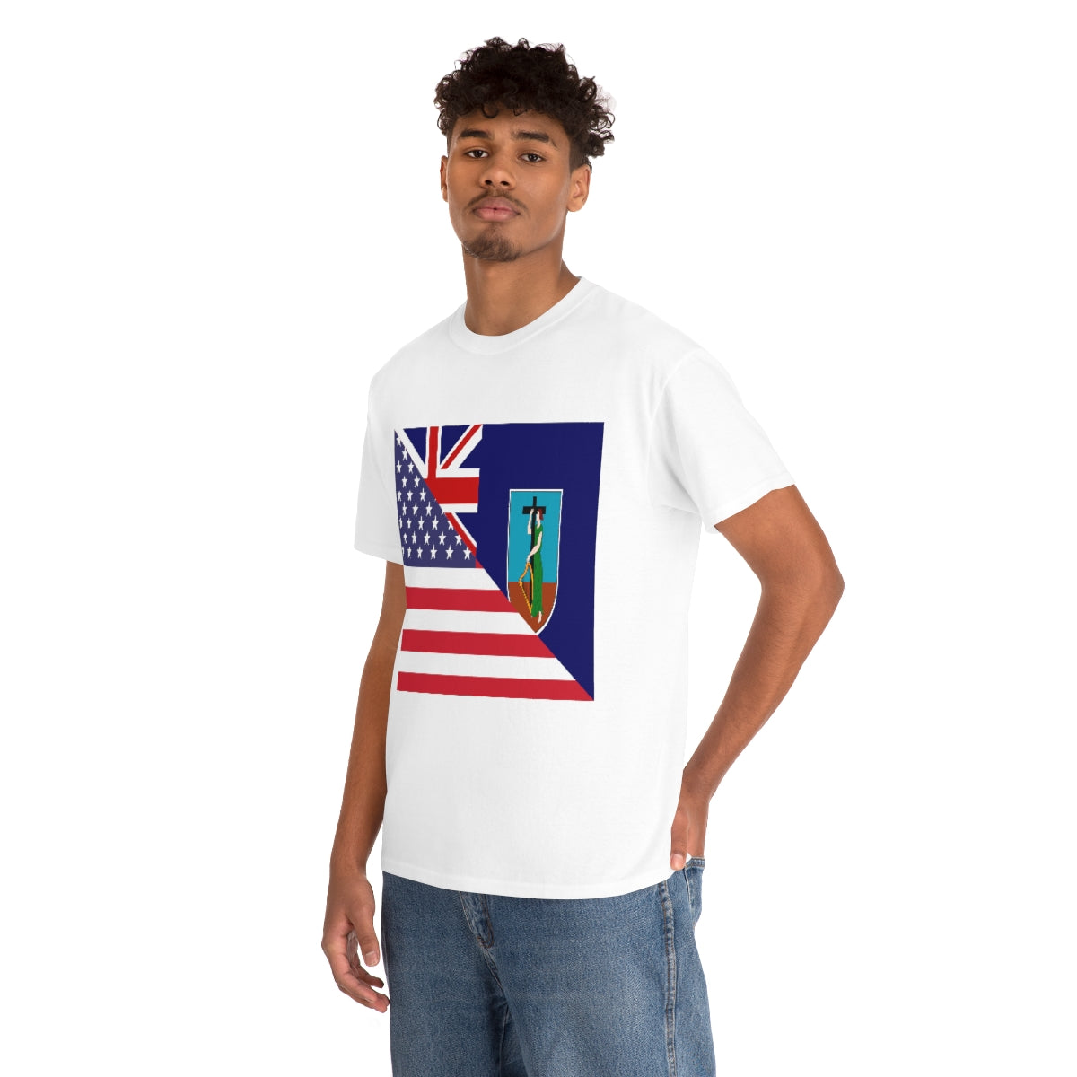 Montserrat American Flag Half Montserratian USA T-Shirt | Unisex Tee Shirt