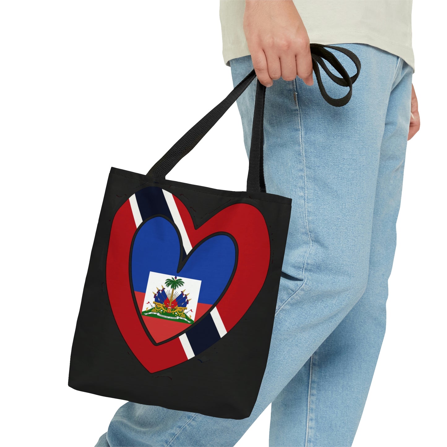 Haitian Trini Flag Heart Haiti Trinidad Tobago Tote Bag | Shoulder Bag