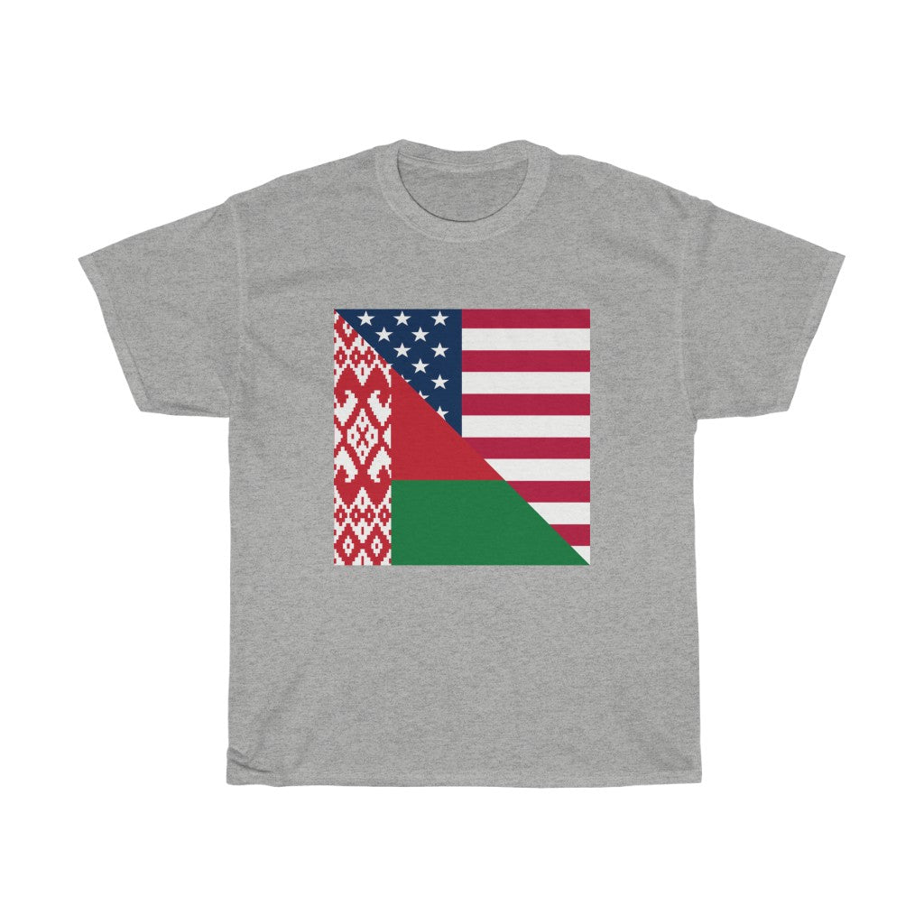 Belarusian American Flag T-Shirt | Unisex Belarus USA Tee