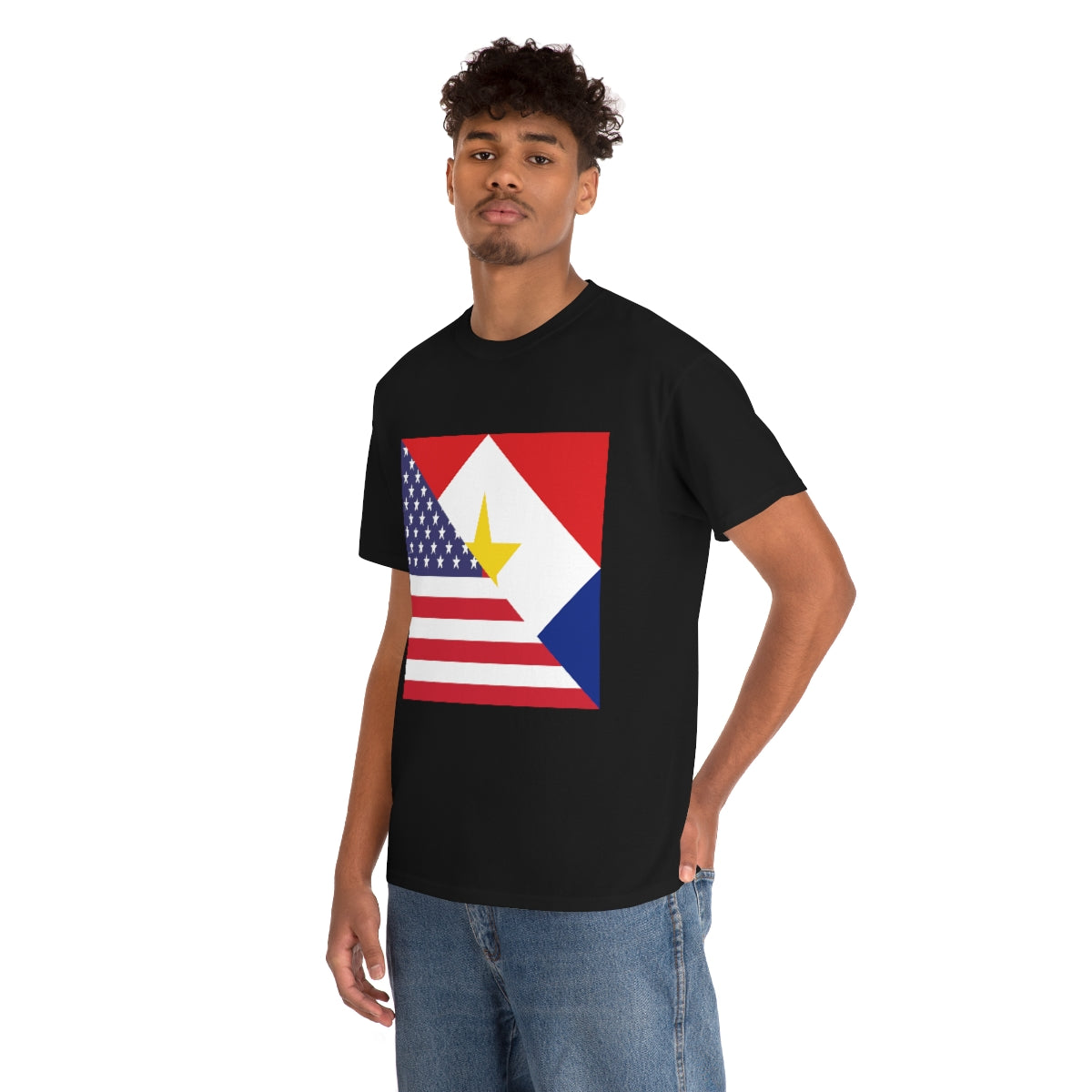 Saba American Flag Half Sabaean USA T-Shirt | Unisex Tee Shirt