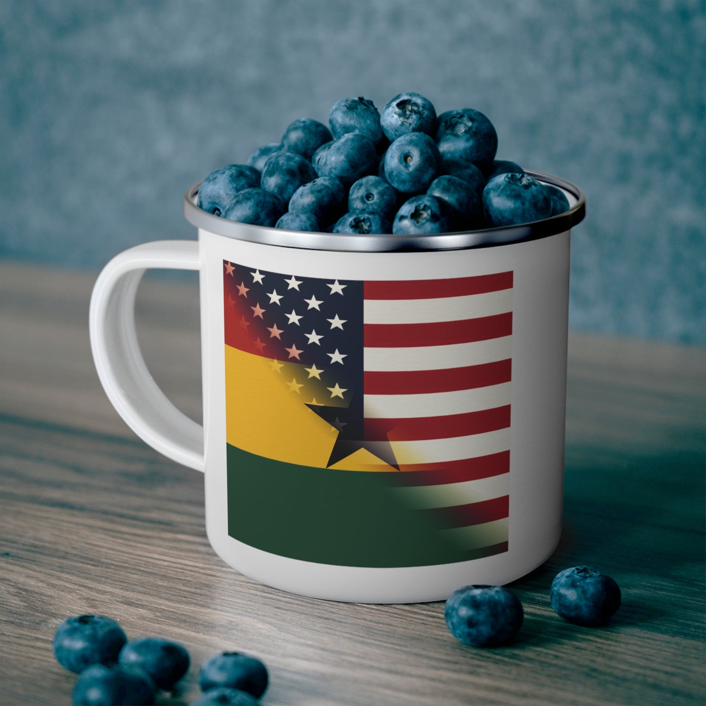 Ghana America Flag | Half Ghanaian 12oz Enamel Mug