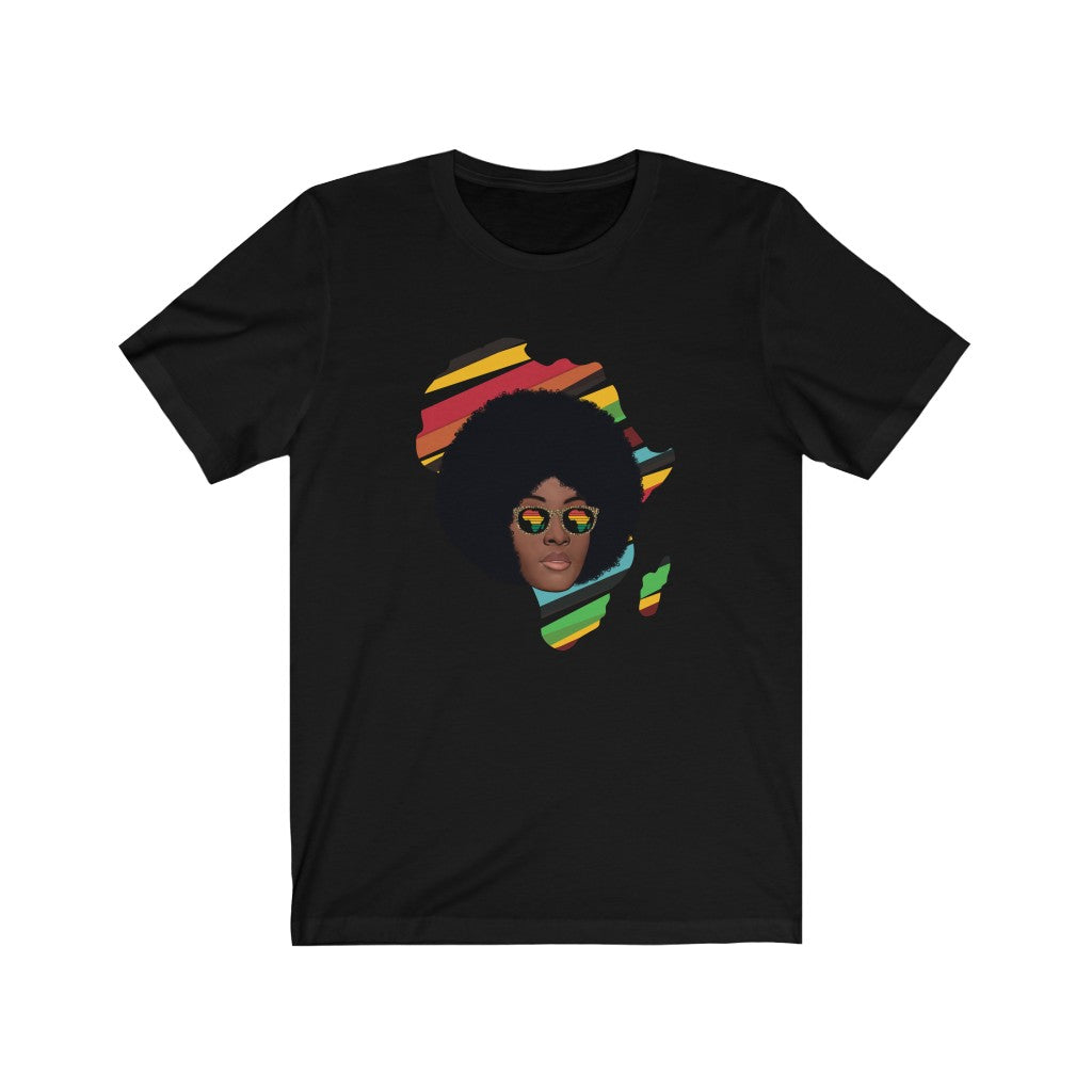 African Woman Glasses T-Shirt | Africa Continent Men Women Adult Clothing