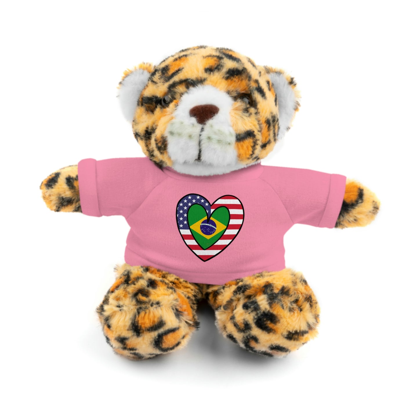 Brazilian American Valentines Day Gift Stuffed Animal |  Brazil USA Flag Toy