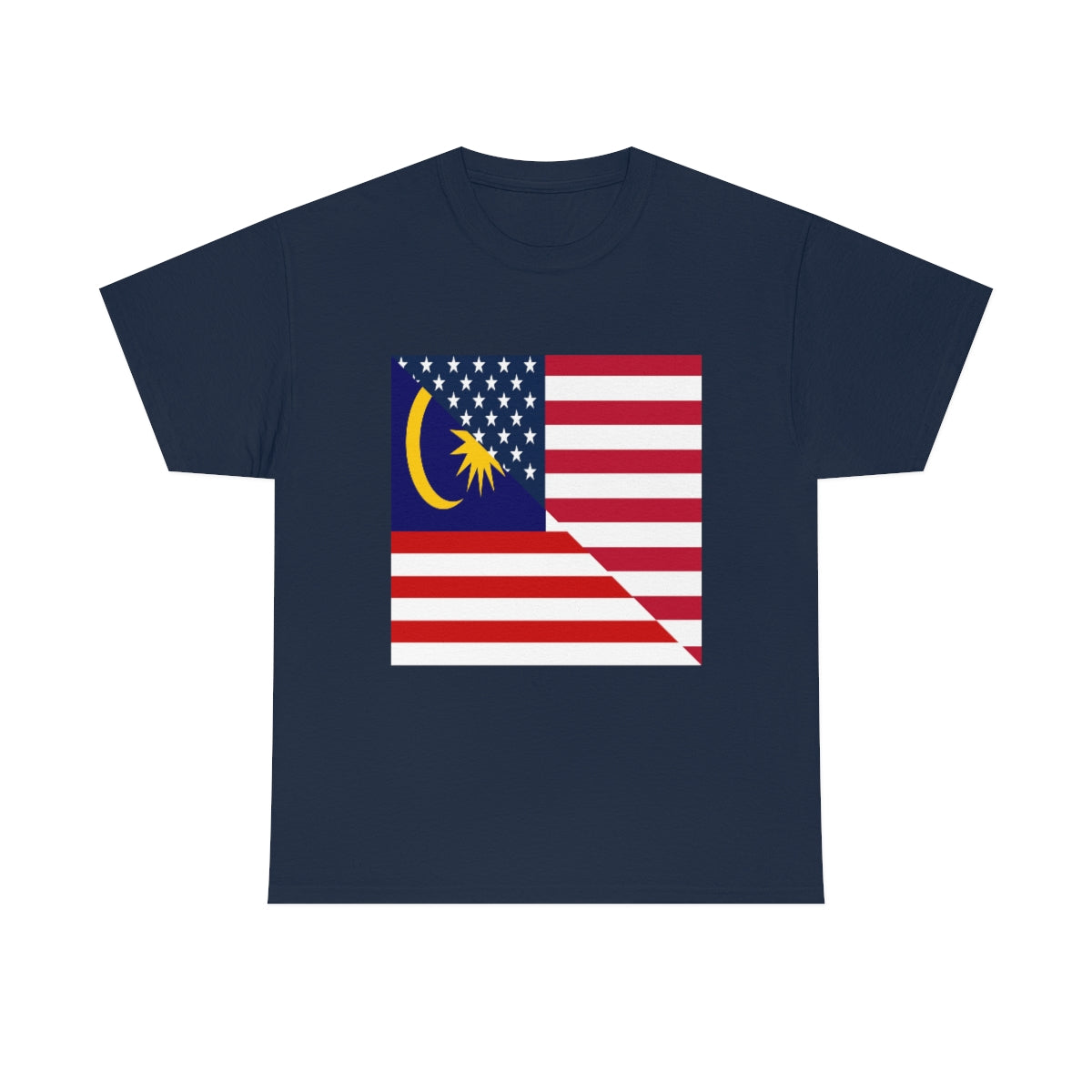 Malaysia American Flag Half Malaysian USA  T-Shirt | Unisex Tee Shirt