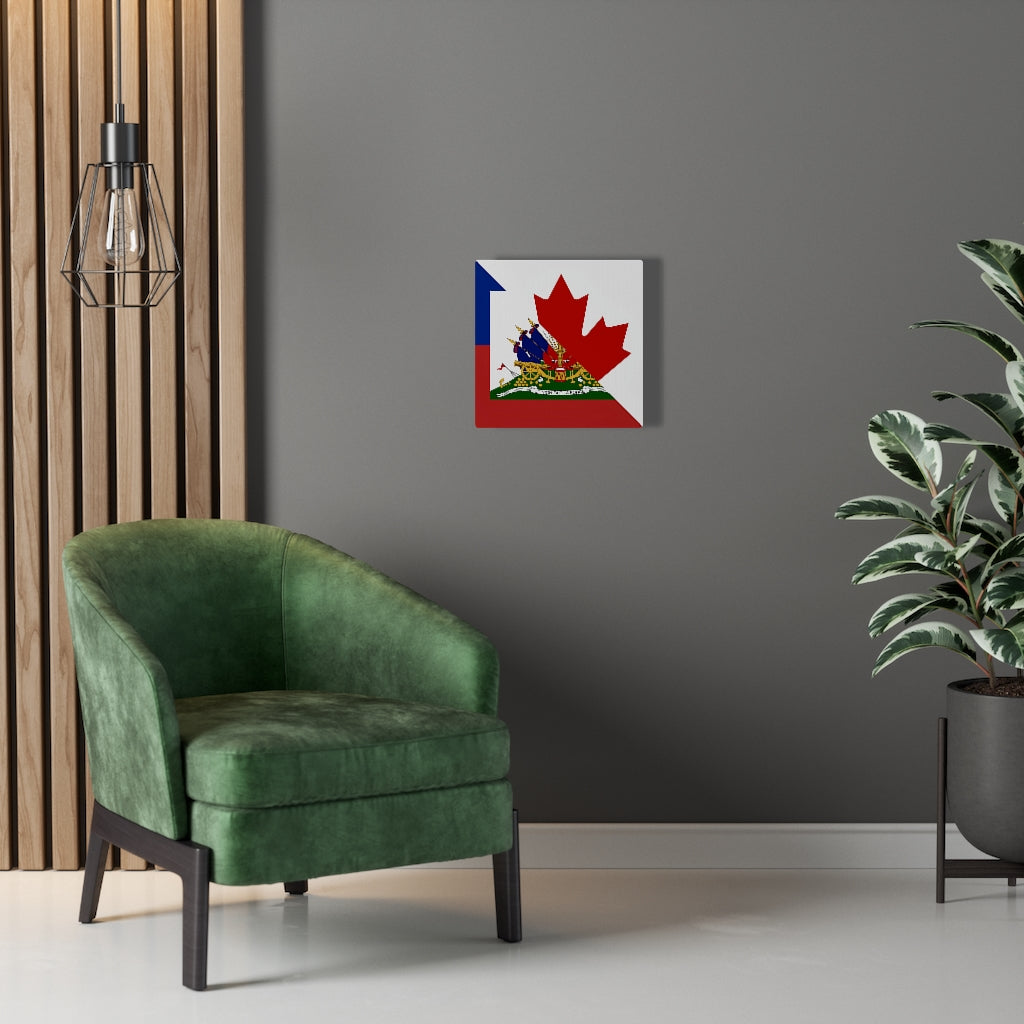 Haitian Canadian Flag Canvas Gallery Wraps | Haiti Canada