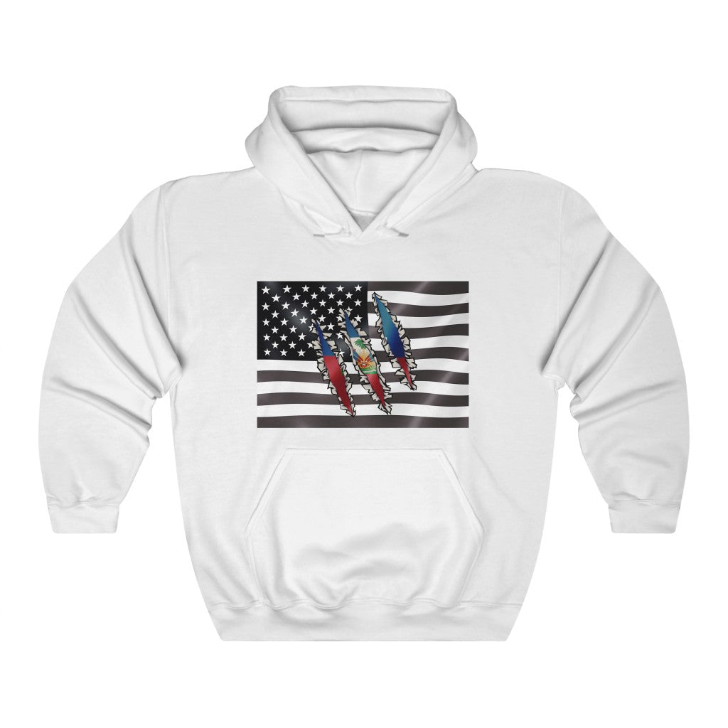 Haitian-American Flag Hoodie | Haiti US Ayiti Men Women Pullover