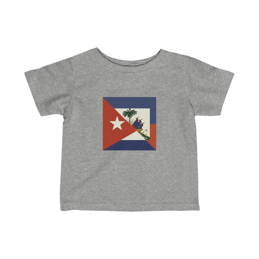 Infant Haiti Cuba Flag | Haitian Cuban Ayiti Cubano Toddler Tee Shirt