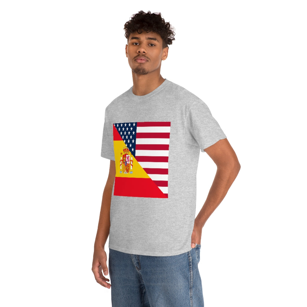 Spain American Flag Tee Shirt | Unisex Spanish USA Tshirt