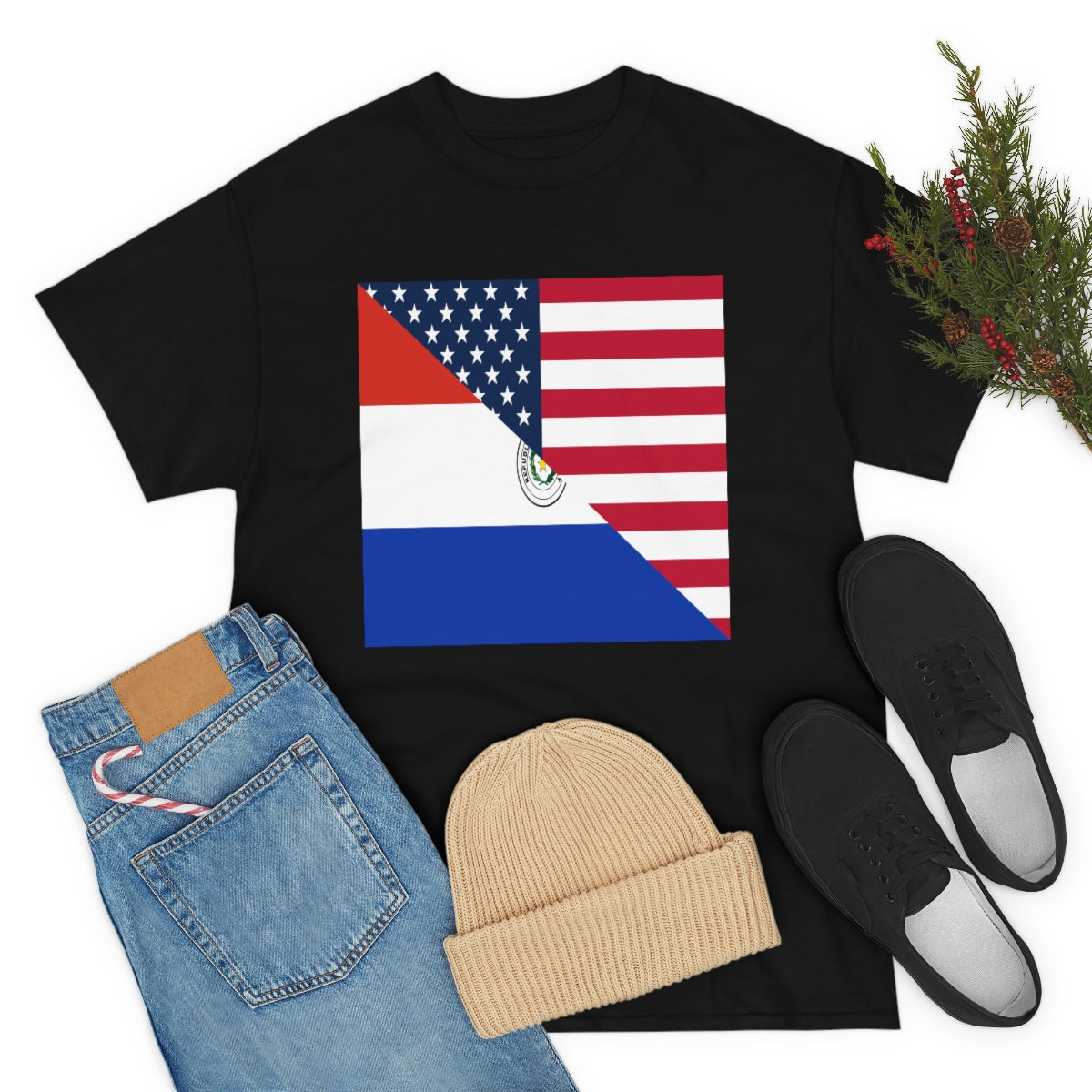 Paraguay American Flag Half Paraguyan USA T-Shirt | Unisex Tee Shirt