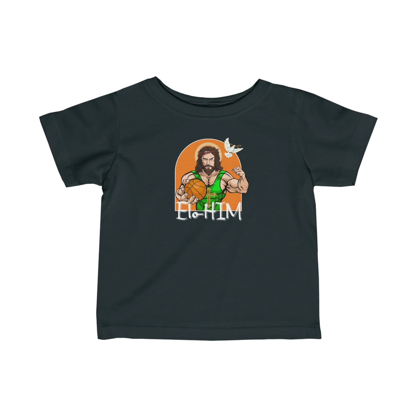 Infant Jesus is Him EloHim Basketball Funny Toddler Tee Shirt