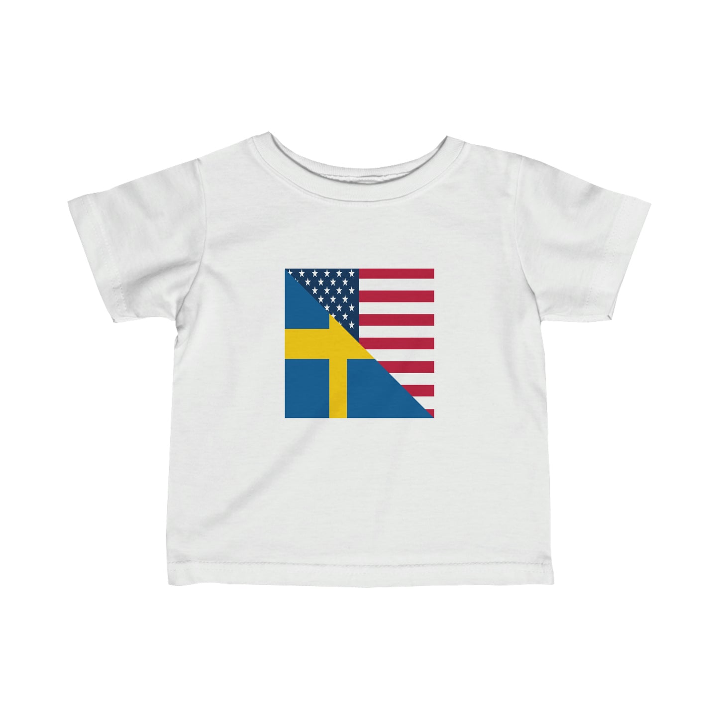 Infant Swedish American Flag Sweden USA Toddler Tee Shirt