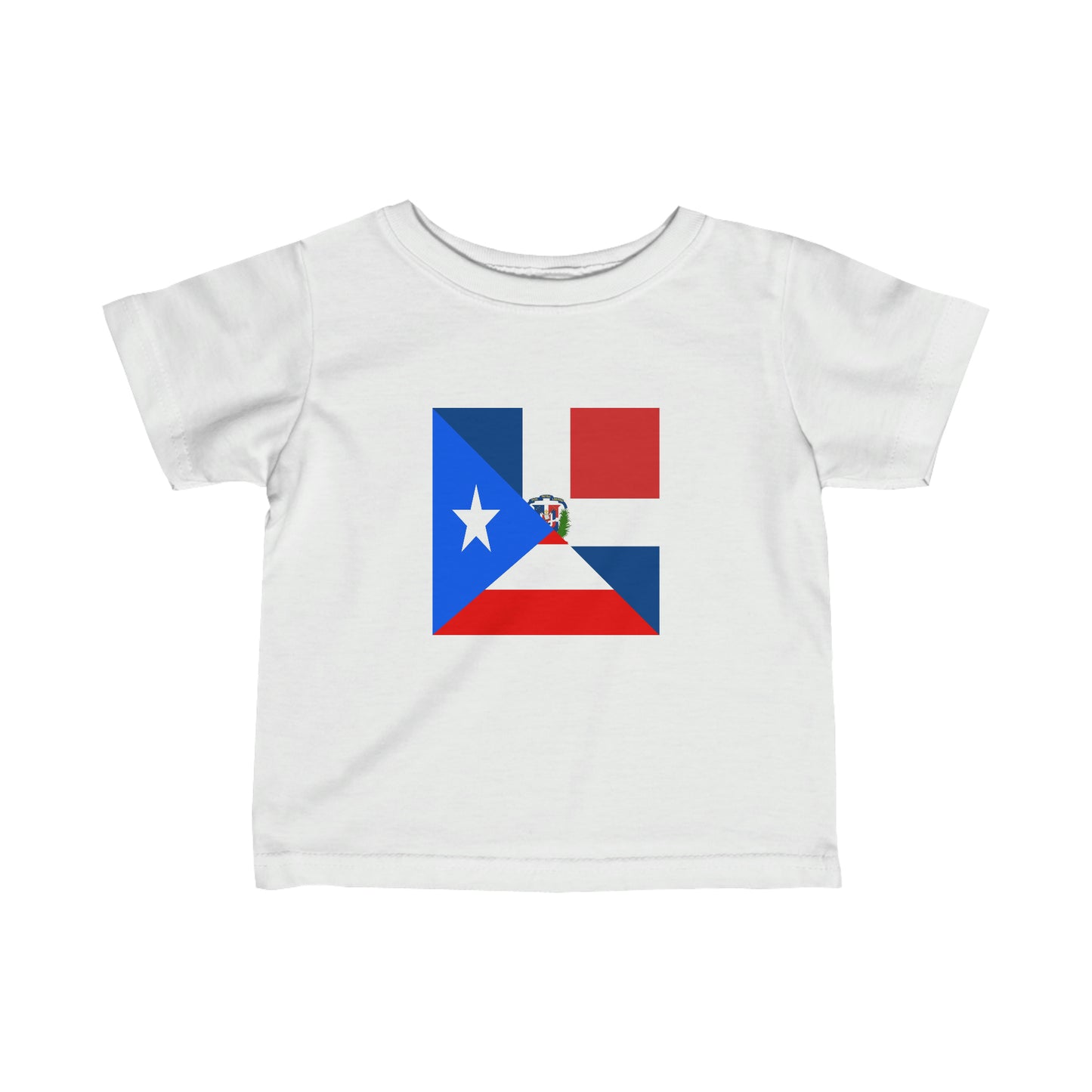 Infant Puerto Rican Dominican Republic Flag Half PR DR Toddler Tee Shirt