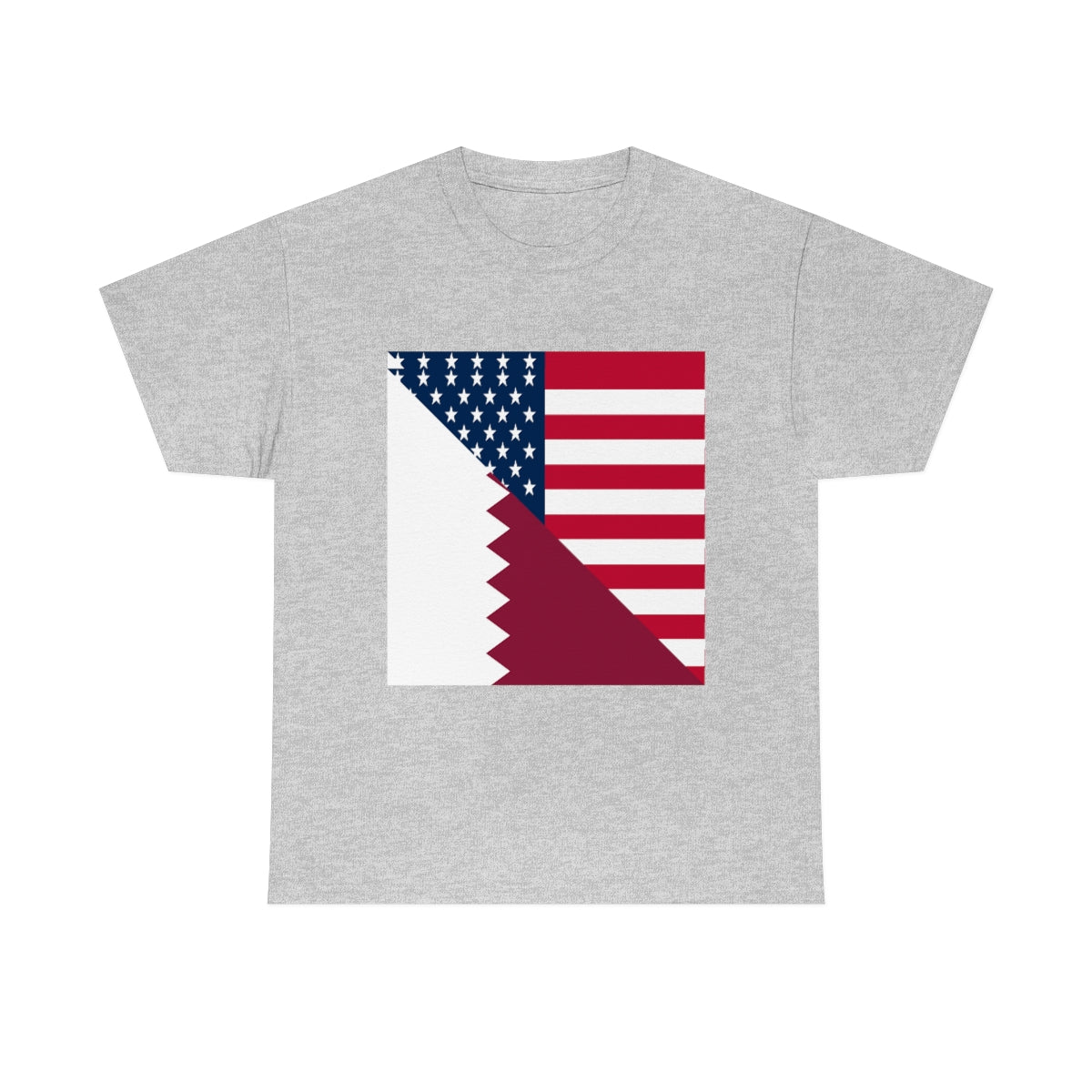 Qatar American Flag Half Qatari USA T-Shirt | Unisex Tee Shirt