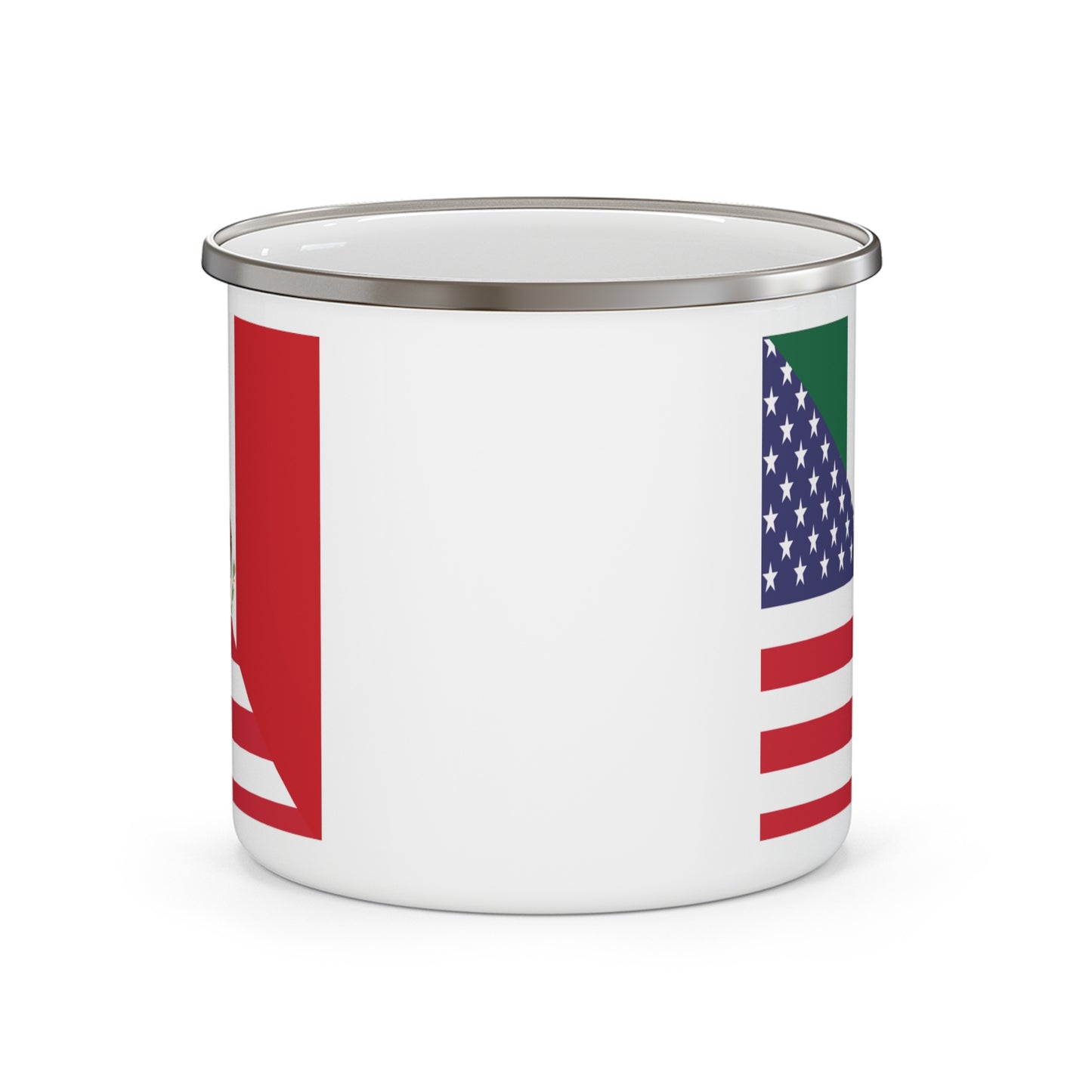 Mexico America Flag | Half US Mexican 12oz Enamel Mug