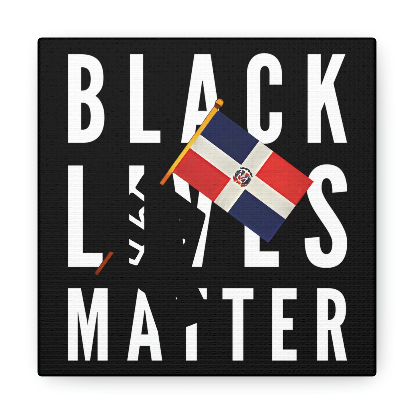 Black Lives Matter Dominican Republic | BLM DR Flag Canvas Gallery Wraps | Wall Art