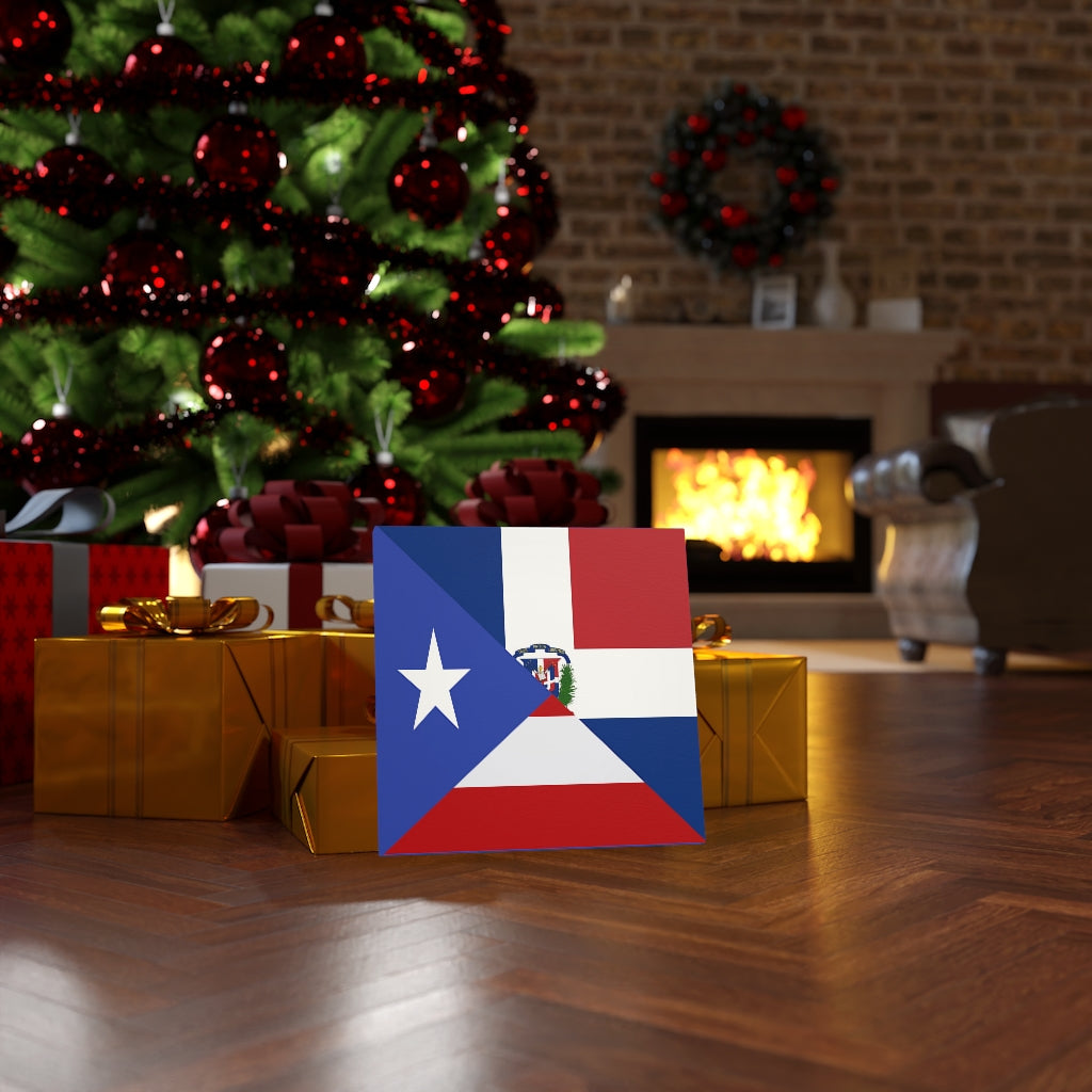 Puerto Rican Dominican Republic Flag Canvas Gallery Wraps | PR DR