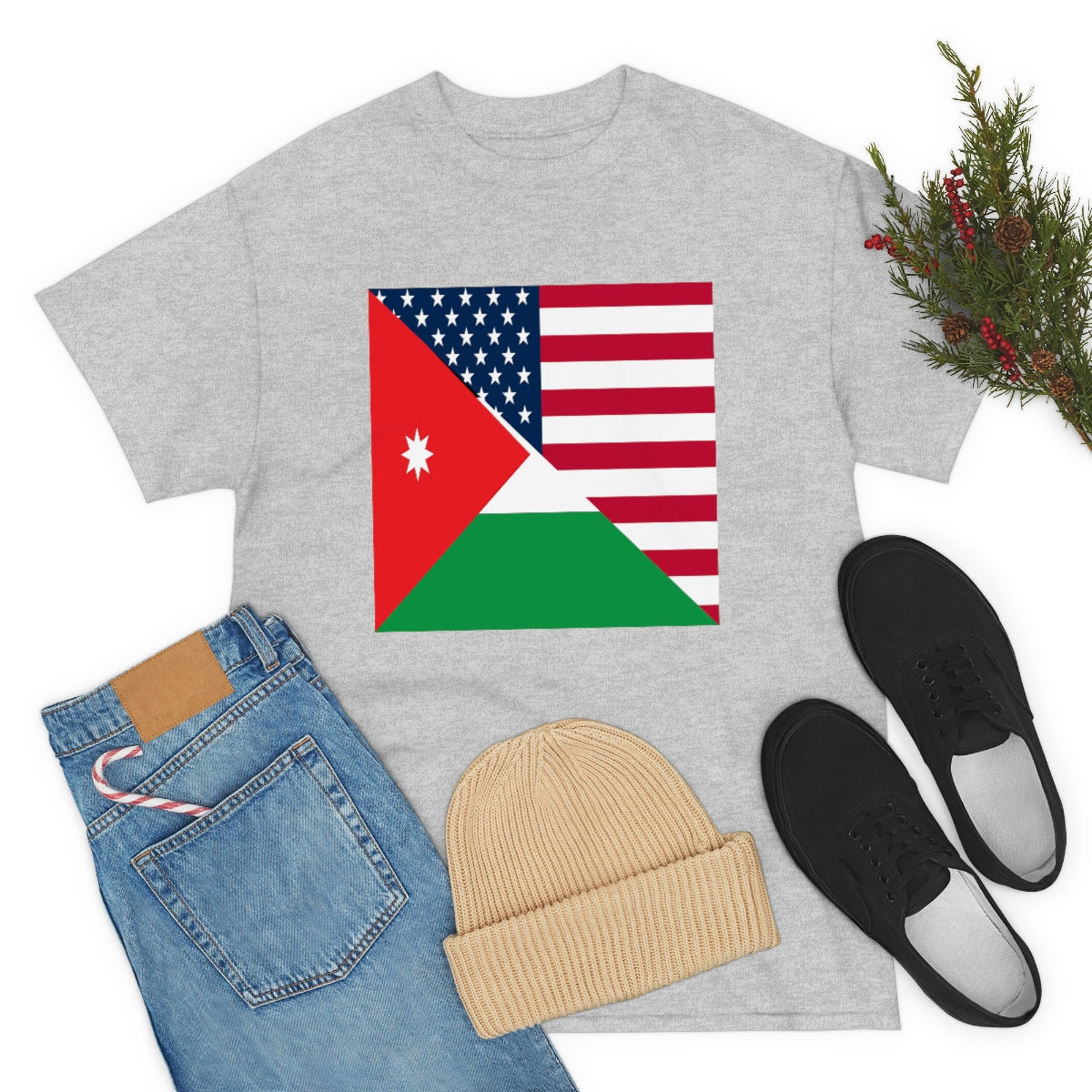 Jordan American Flag Half Jordanian USA T-Shirt | Unisex Tee Shirt