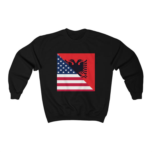 Albanian American Flag Sweatshirt | Unisex Albania USA Pullover