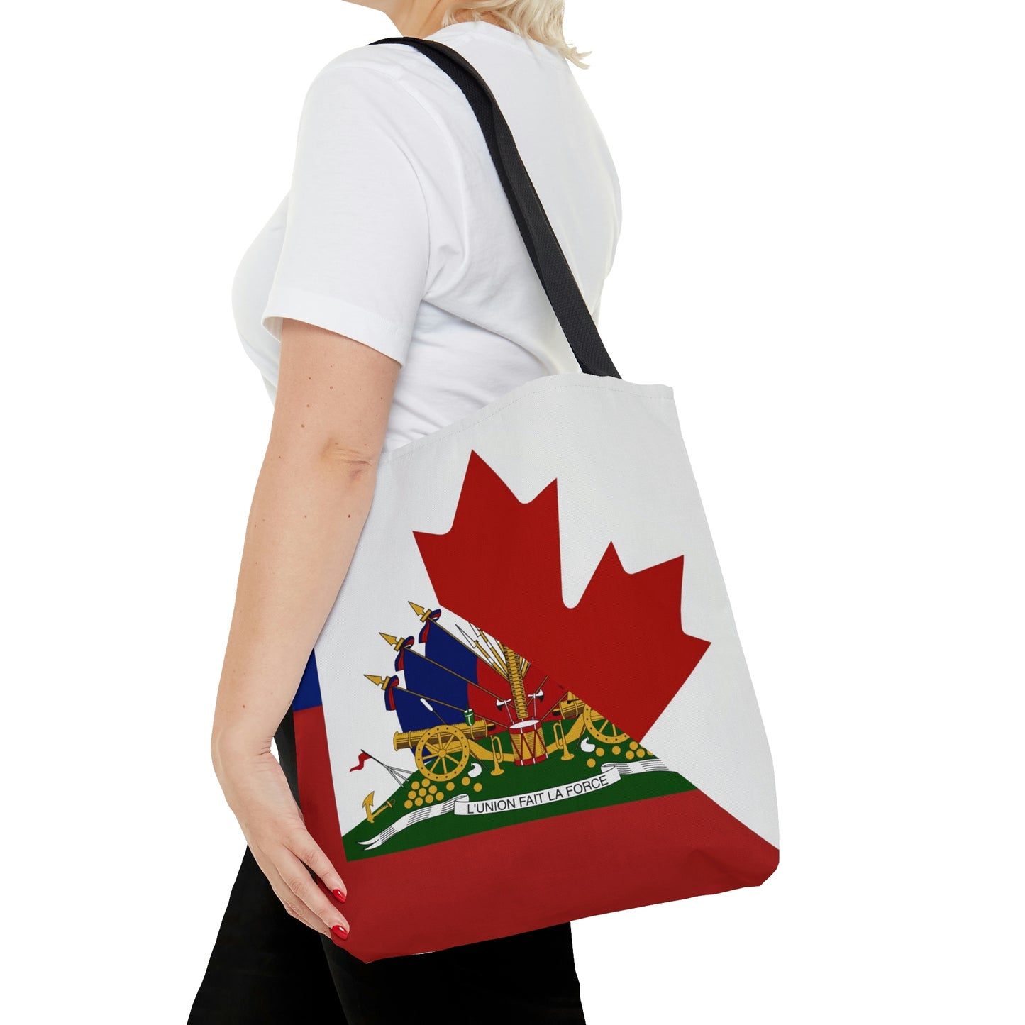 Haitian Canadian Flag | Half Haiti Canada Canadien Tote Bag | Shoulder Bag