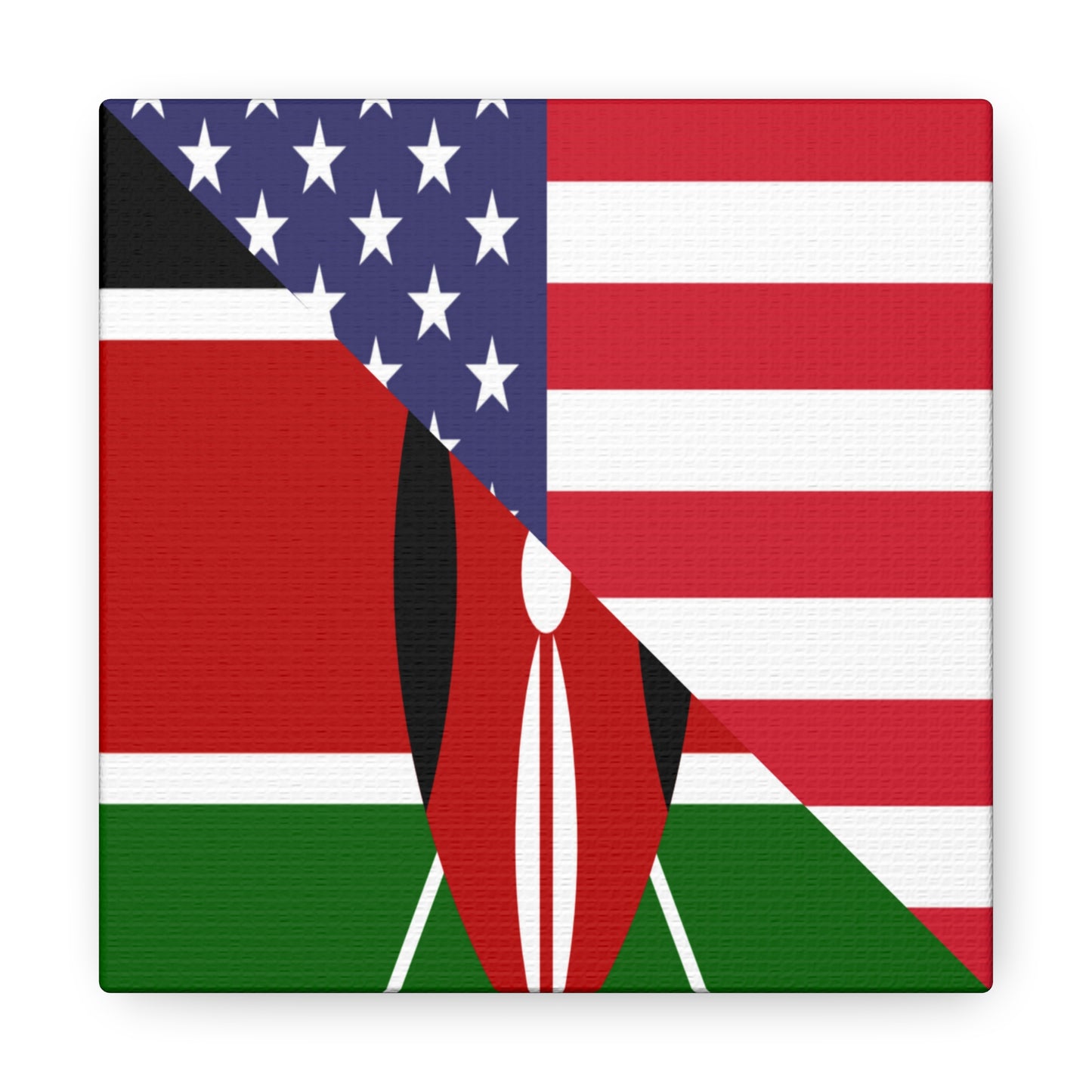 Kenyan American Flag Kenya USA Canvas Gallery Wraps | Wall Art