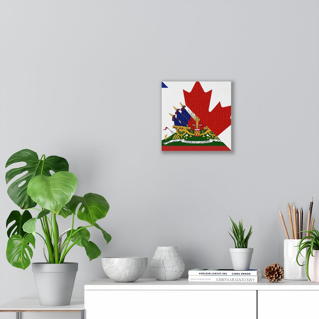 Haitian Canadian Flag Canvas Gallery Wraps | Haiti Canada