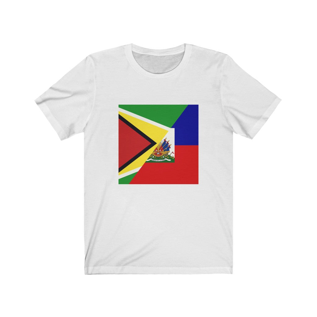 Half Haitian Guyanese Flag Tee | Haiti Guyana Shirt