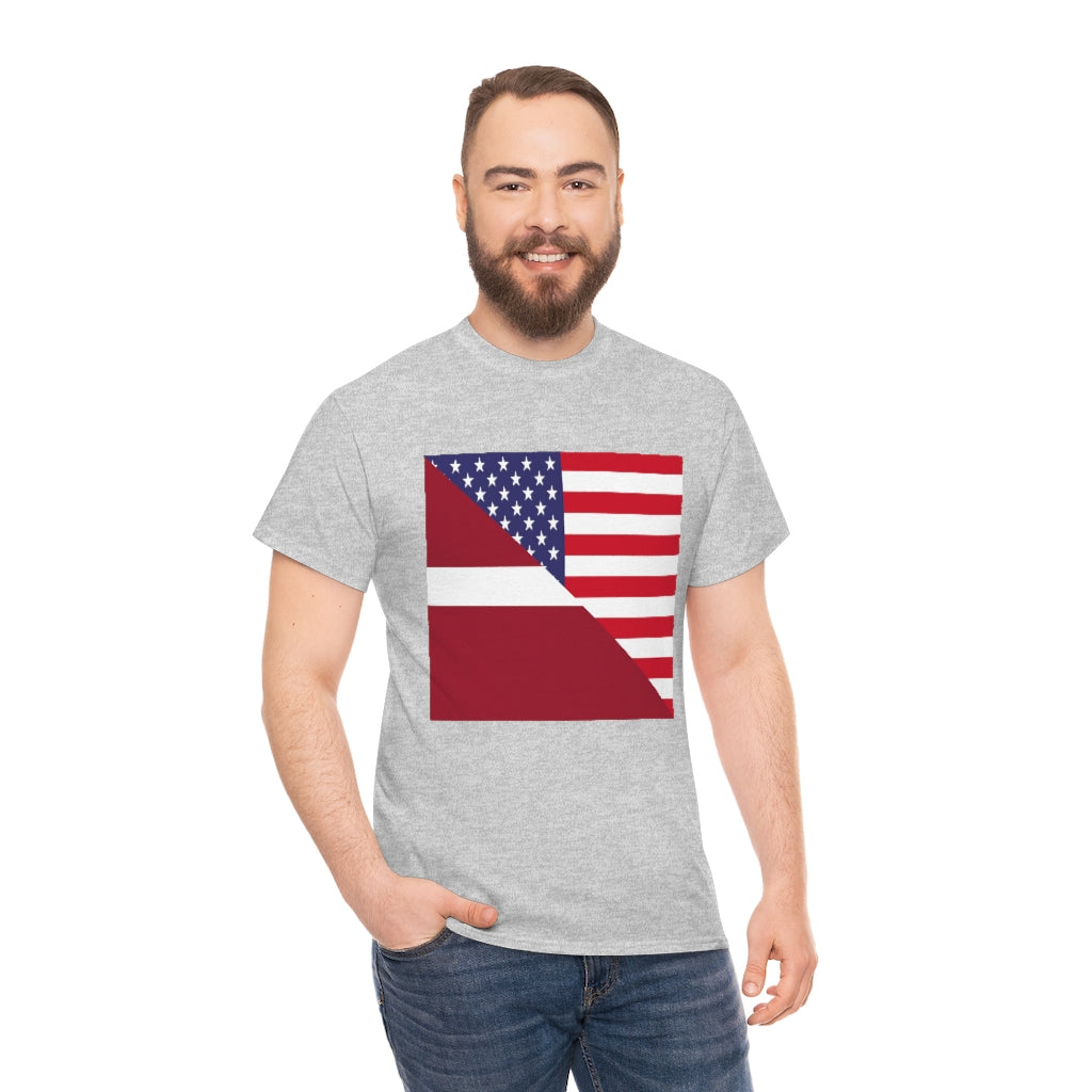 Latvian American Flag Tshirt | Unisex Latvia USA Men Women Shirt