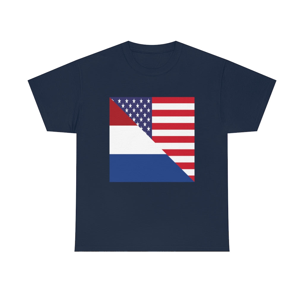 Dutch American Flag Tee Shirt | Unisex Netherlands USA Tshirt