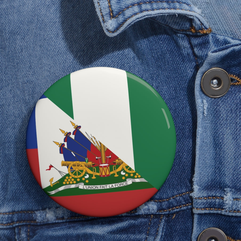 Haitian Nigerian Flag Pin Button | Haiti Nigeria Naija