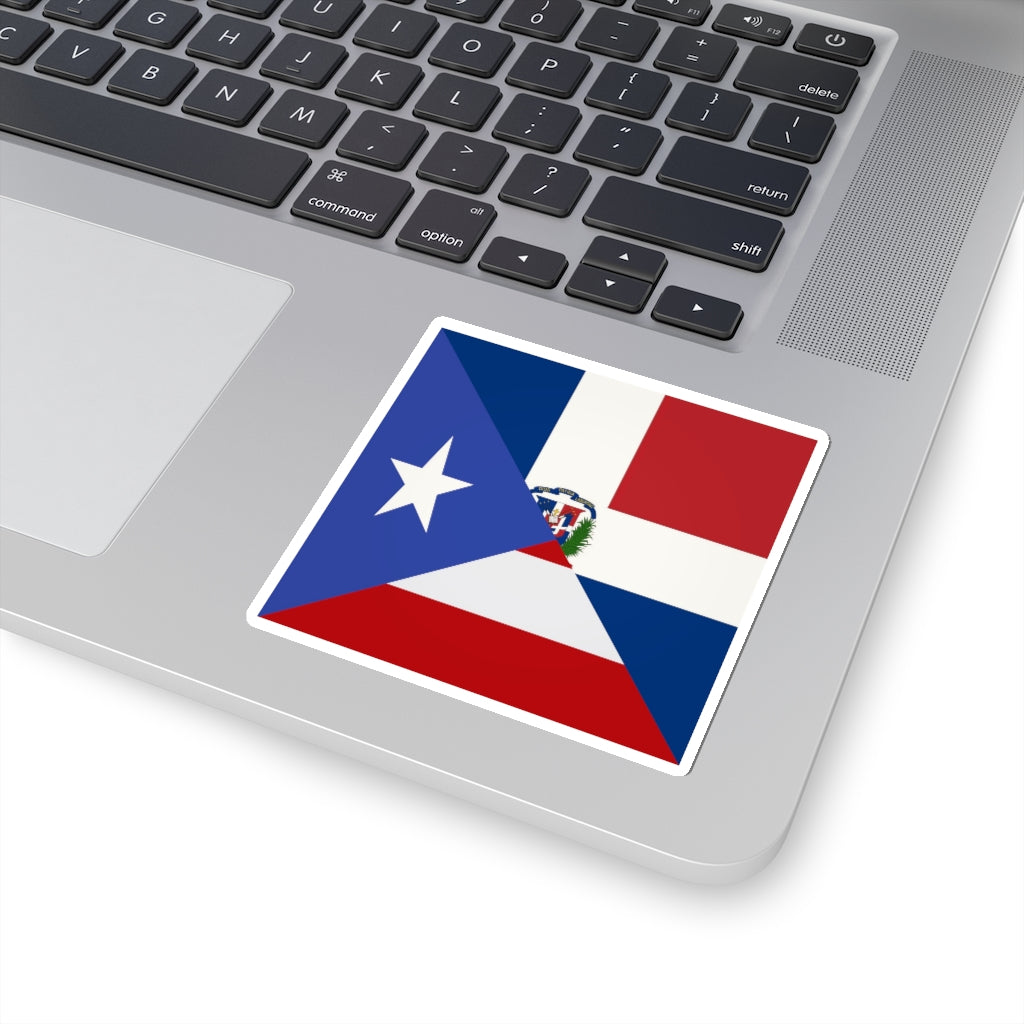 Puerto Rico Dominican Republic Flag Sticker | PR USA Accessory