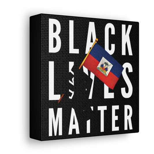 Black Lives Matter Haiti | BLM Haitian Flag Canvas Gallery Wraps | Wall Art