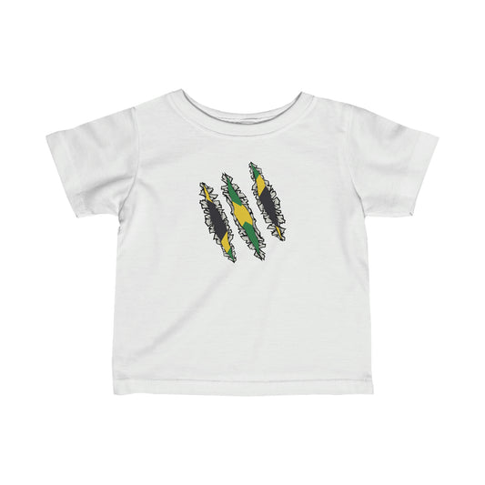 Infant Slashed Jamaican Flag | Jamaica Woman Toddler Tee Shirt