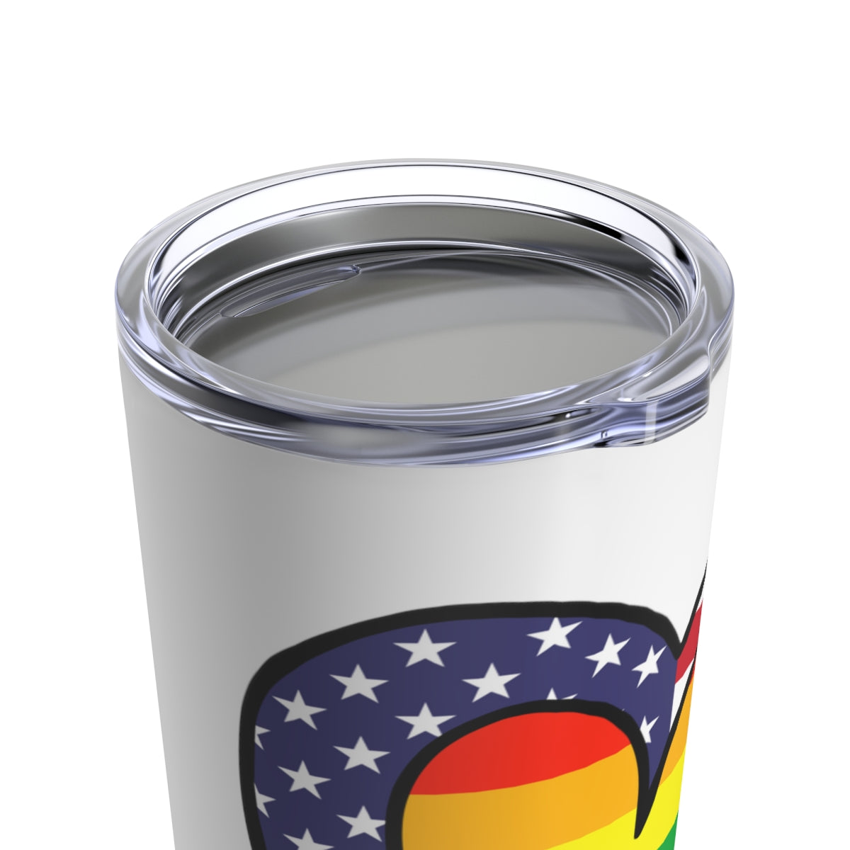 Rainbow American Flag Heart Pride Parade Tumbler 20oz