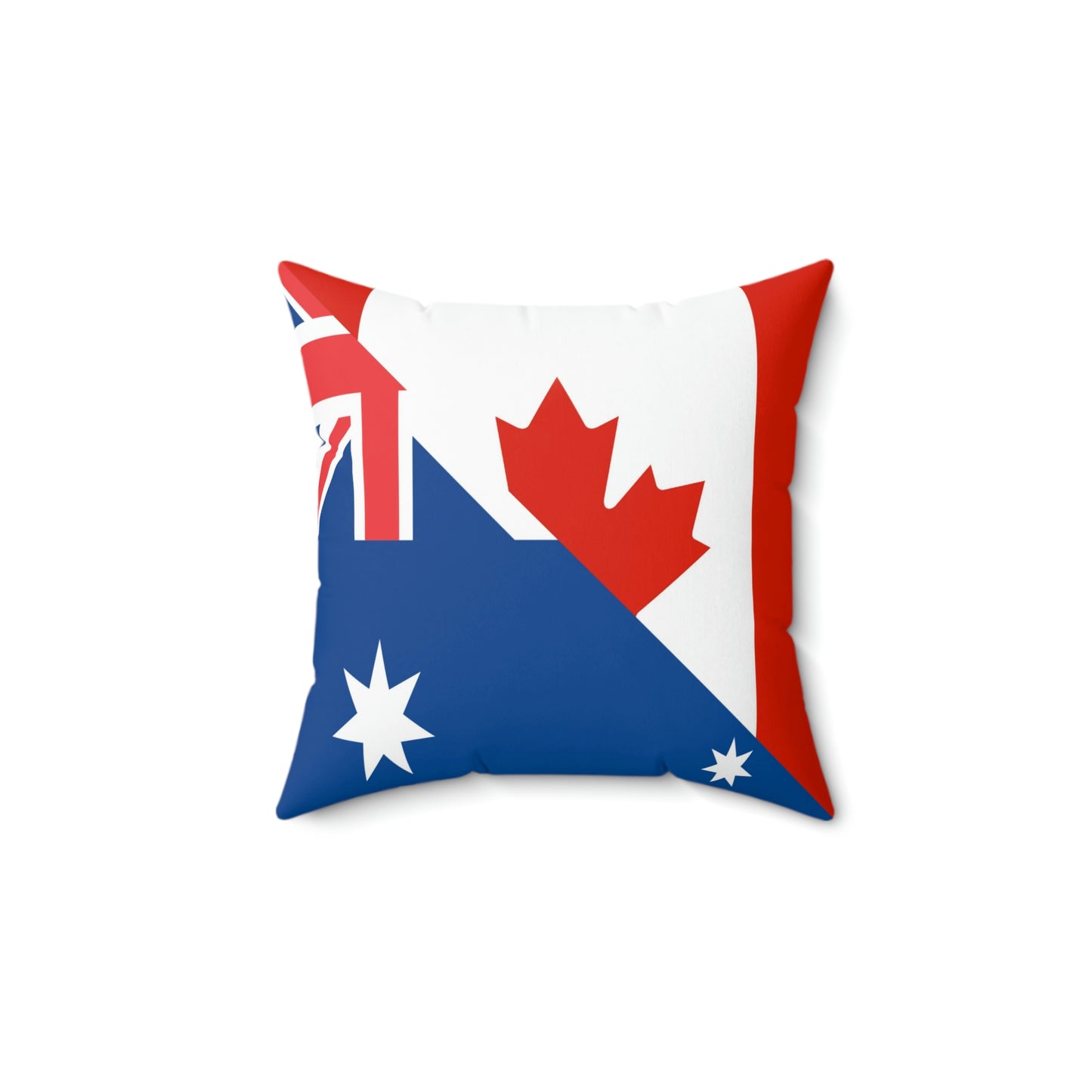 Australian Canadian Flag Half Australia Canada Spun Polyester Square Pillow