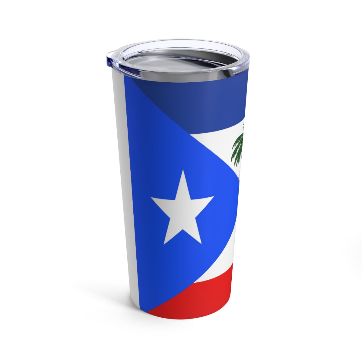 Puerto Rican Haitian Flag Half PR Haiti Tumbler 20oz