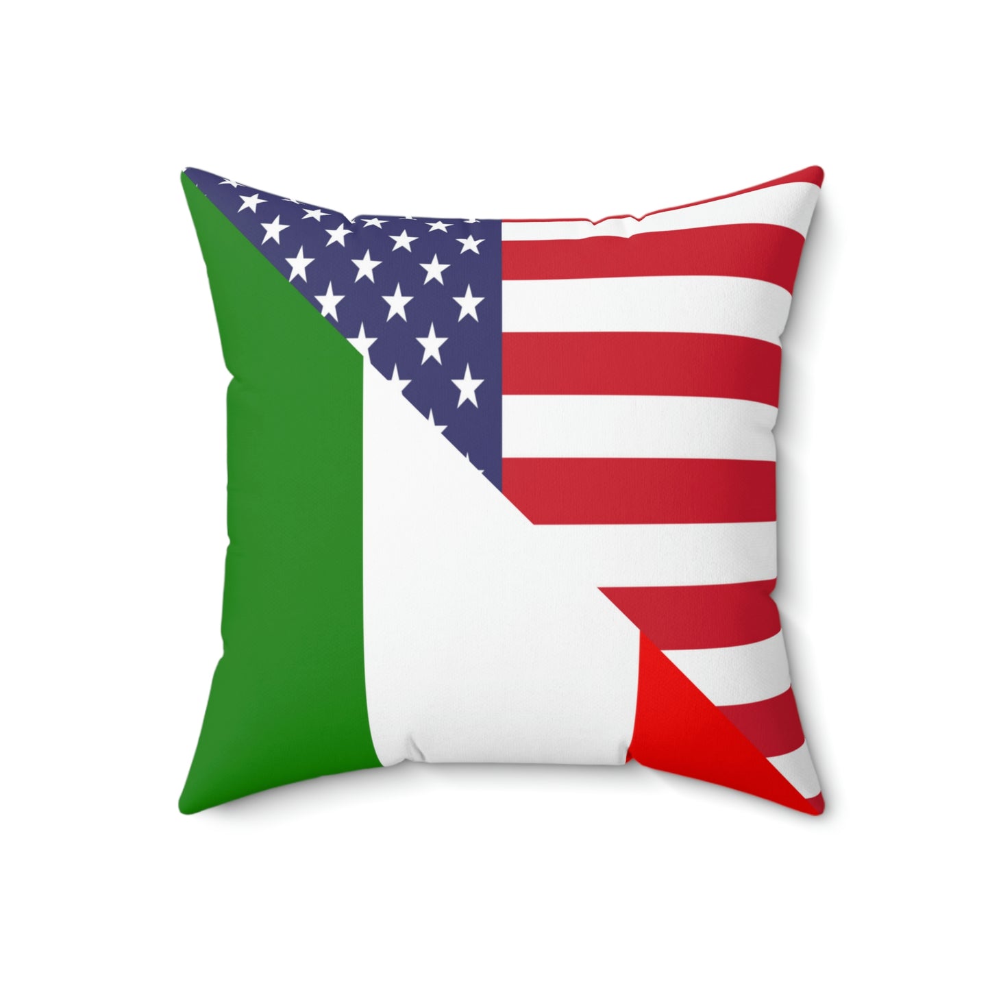 Italian American Flag Italy Italiano USA Spun Polyester Square Pillow