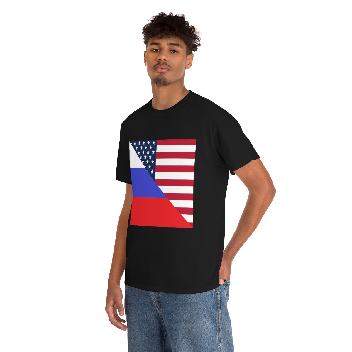 Russian American Flag Half Russia USA T-Shirt | Unisex Tee Shirt