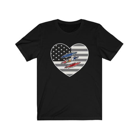 Haitian American At Heart Flag Tee  | Haiti USA Women Men Shirt