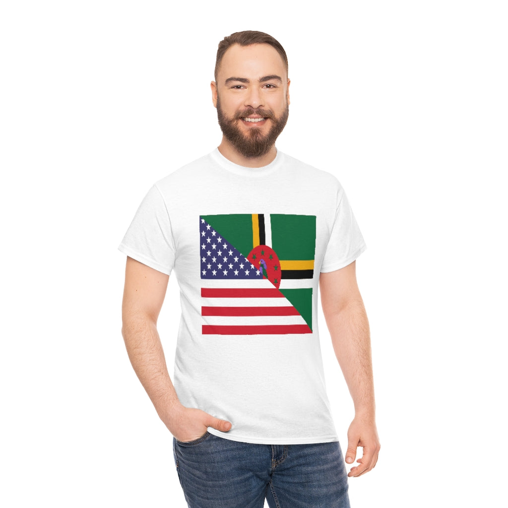 Dominica American Flag Tee Shirt | Dominican USA Tshirt