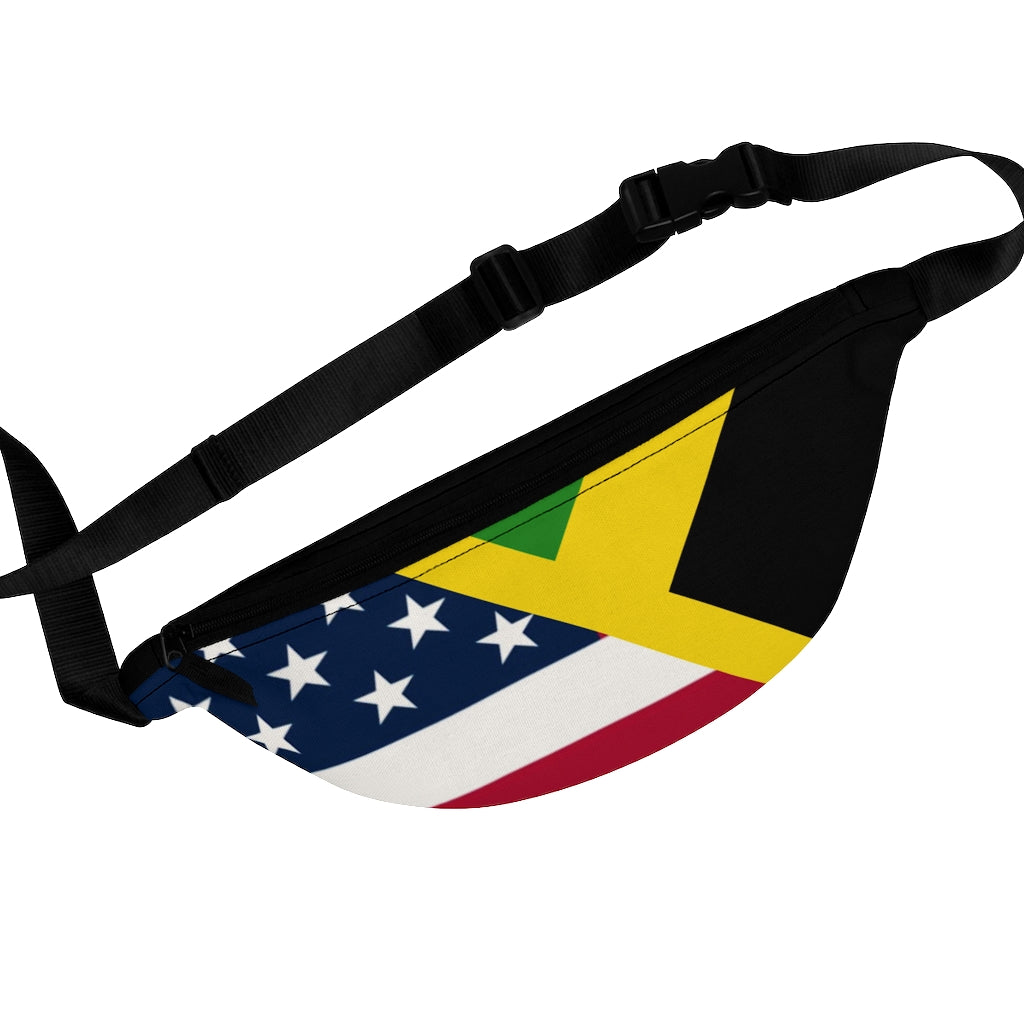 Jamaican American Flag Belt Bag | USA Jamaica Fanny Pack