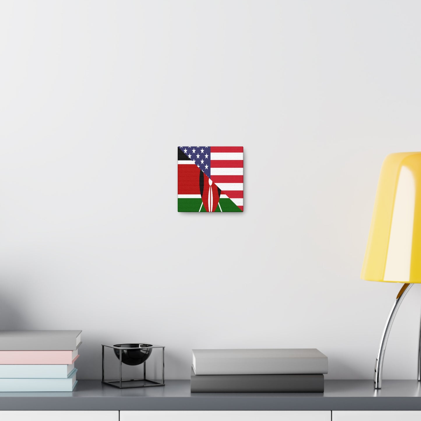 Kenyan American Flag Kenya USA Canvas Gallery Wraps | Wall Art