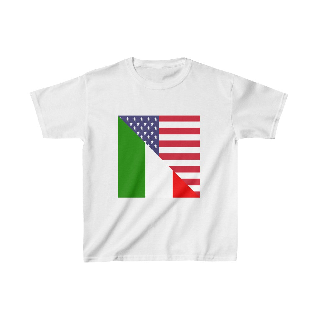 Kids Italian American Flag Italy Italiano USA T-Shirt | Unisex Tee Shirt