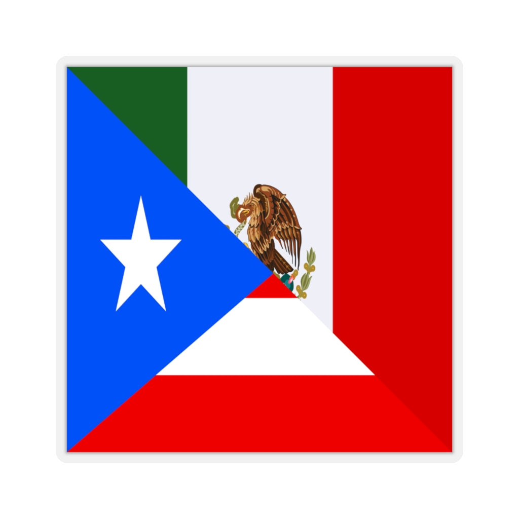 Puerto Rico Mexico Flag Sticker | Puerto Rican Mexican USA Stickers