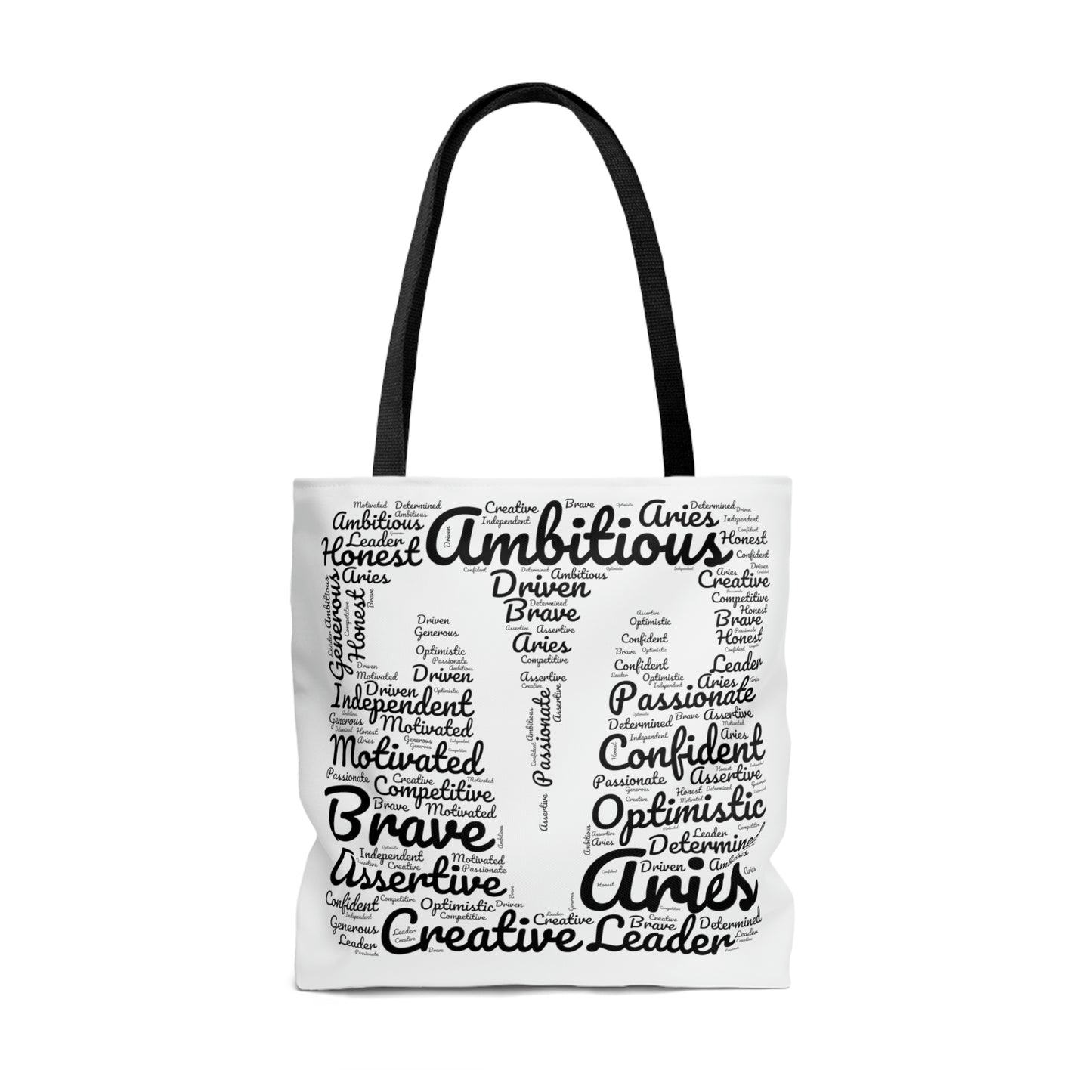 Aries Zodiac Sign Astrology Black Tote Bag | Shoulder Bag