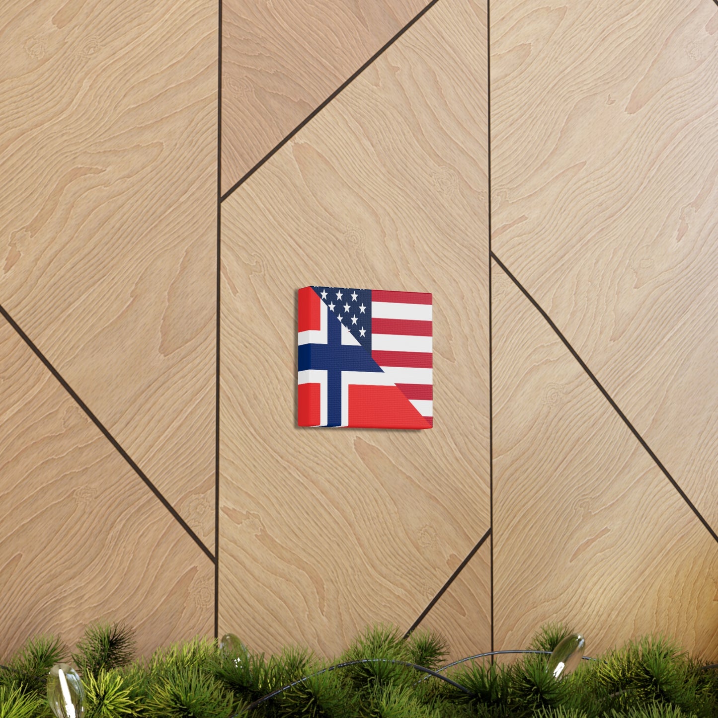 Norwegian American Flag Norway USA Canvas Gallery Wraps | Wall Art