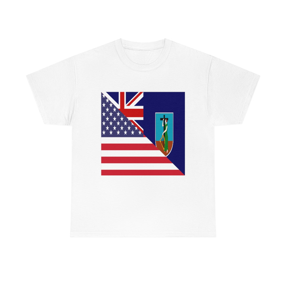 Montserrat American Flag Half Montserratian USA T-Shirt | Unisex Tee Shirt