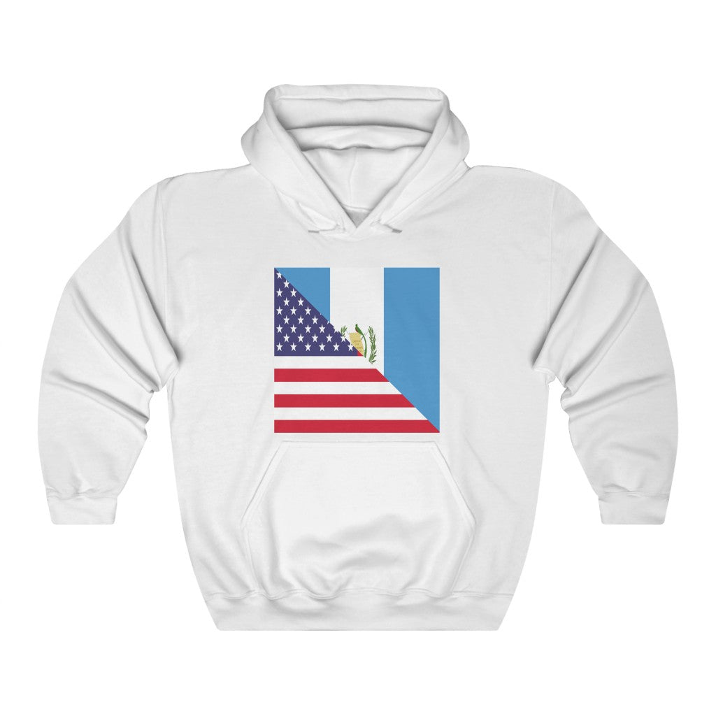 Guatemalan American Flag Hoodie  | Unisex Half Guatemala USA Pullover