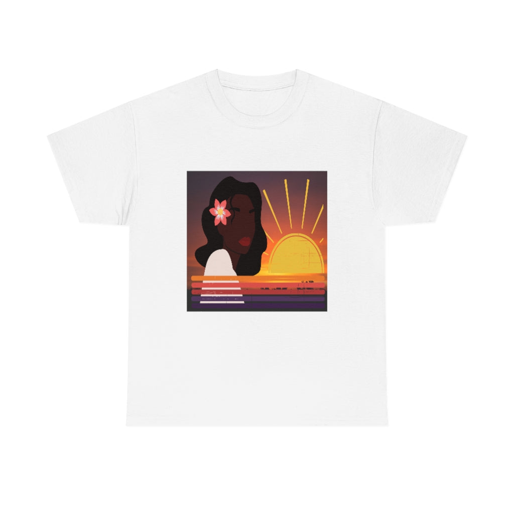 Black Woman Summer Sunrise Sunset T-Shirt | Unisex Men Women Shirt